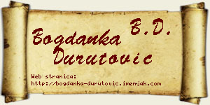 Bogdanka Durutović vizit kartica